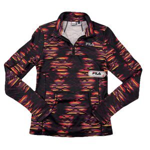 Fila Sport Women’s Small 1/4 Zip Pullover Long Sleeve Top Multicolor Print NWT